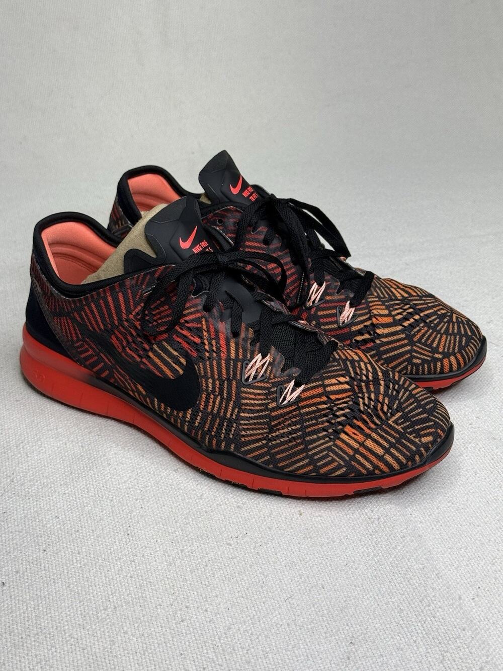 Nike Free 5.0 TR FIT 5 Running Shoes Sneakers Size 8.5 Black Red 704695-018